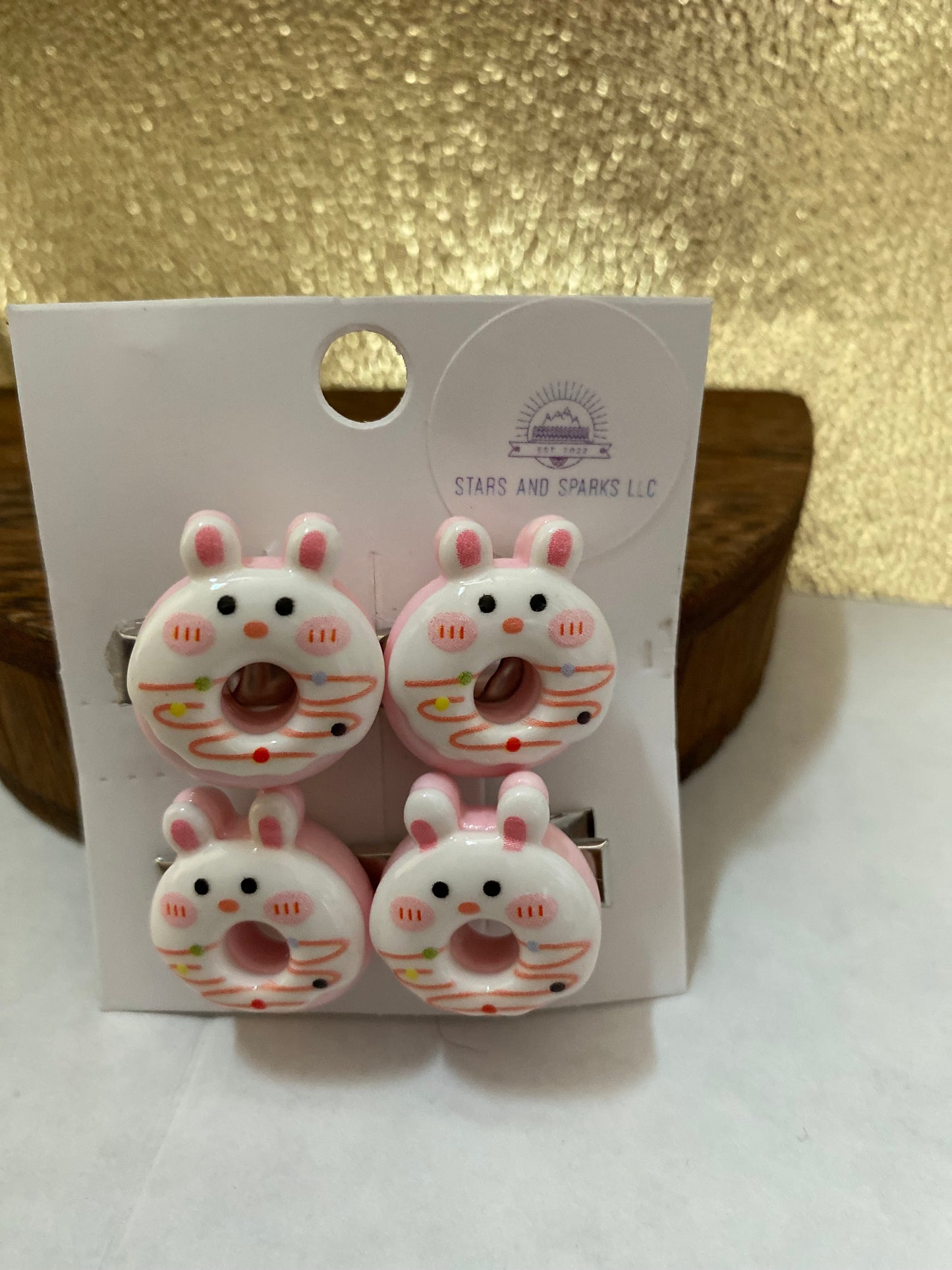 Fun Colorful and Playful Doughnut Shaped Animal Themed Hair Clips, Cute Hair Accessory, Animal, Candy Coated Hair Barrettes