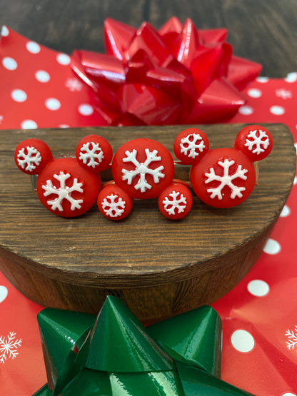 Holiday themed Mouse Ear inspired Hair Clips, Christmas Hair Clips, Adorable Hair Accessory