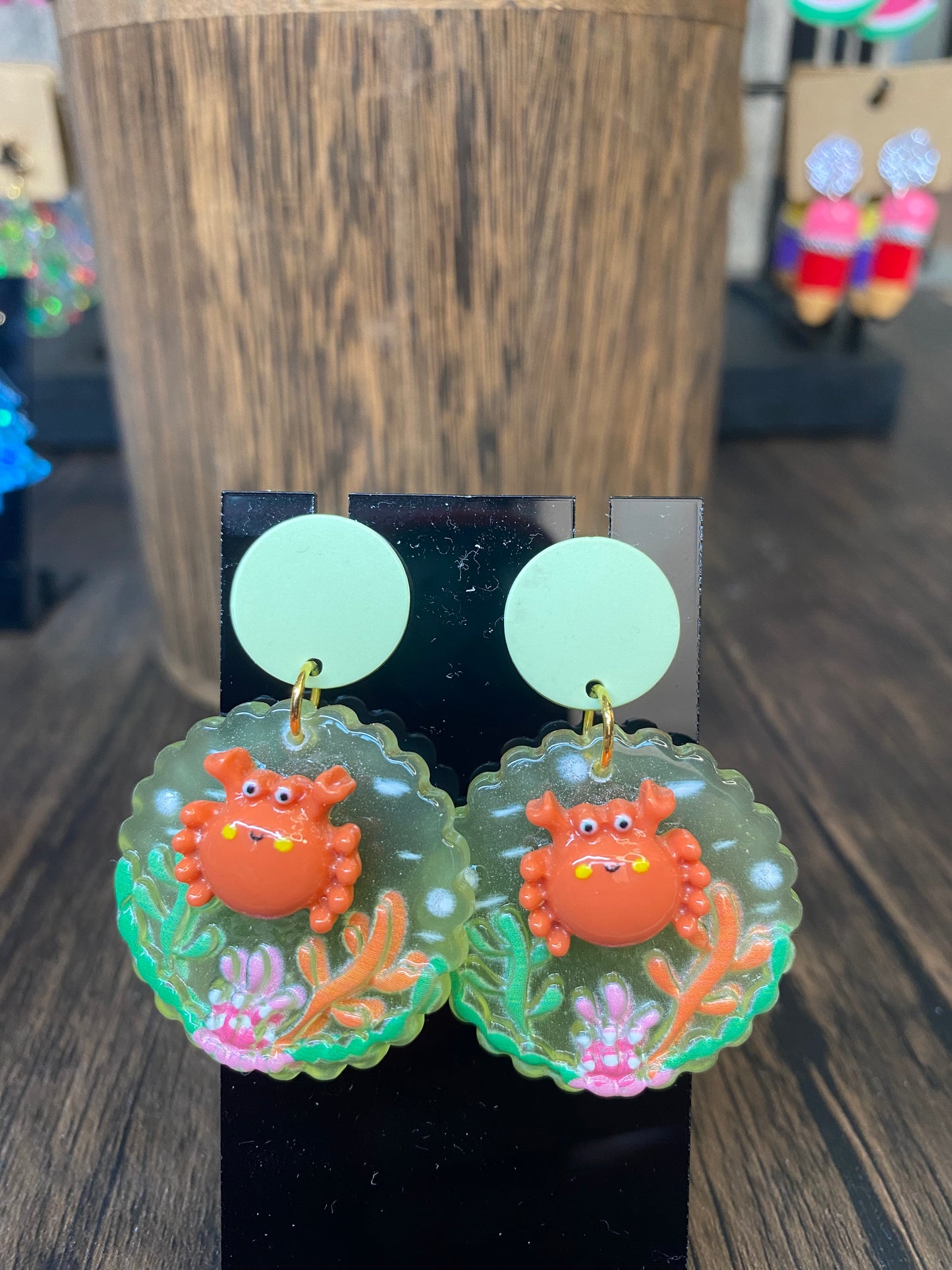 Colorful Underwater Sea Creature Earrings - Handmade Ocean-Themed Jewelry. Jellyfish, Crab, Turtles, Stringray, Octopus, Starfish, Fish Lover Earrings, Beach and Ocean themed earrings