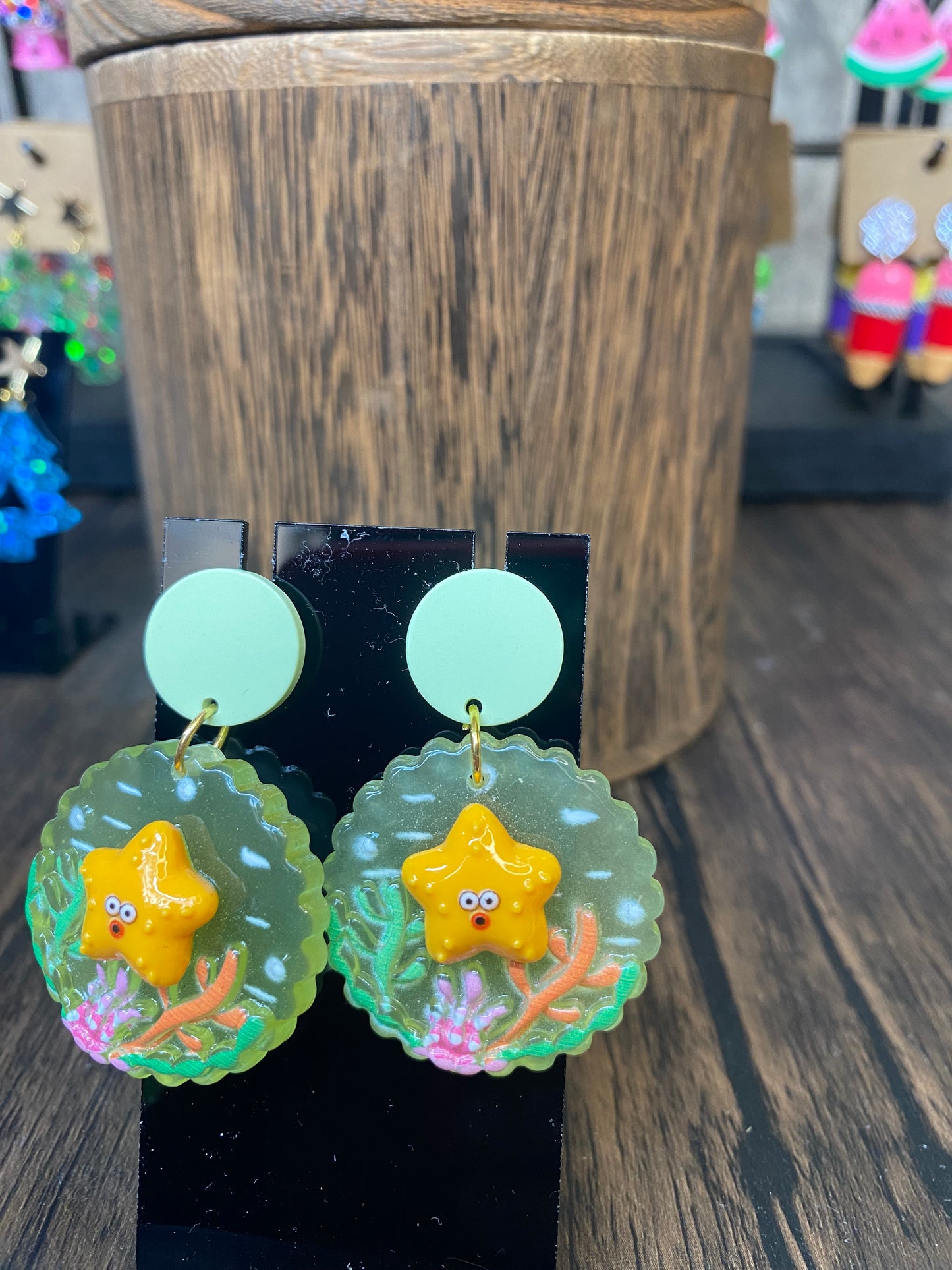 Colorful Underwater Sea Creature Earrings - Handmade Ocean-Themed Jewelry. Jellyfish, Crab, Turtles, Stringray, Octopus, Starfish, Fish Lover Earrings, Beach and Ocean themed earrings