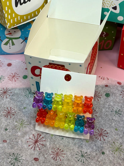 Accessory Advent Calendar 2025 | 24 Days Hair Clips Earrings | Christmas Countdown Gift Box Girls Women Jewelry Holiday Surprise