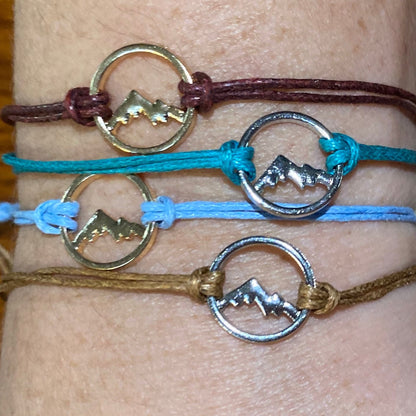 Mountain bracelet, circle "Best Friends" 4-pack multi-color corded bracelet set