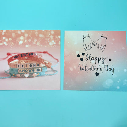 Showgirl Inspired  Valentines – Friendship Bracelet Cards, Galentine’s Day Gift, Trending Valentines