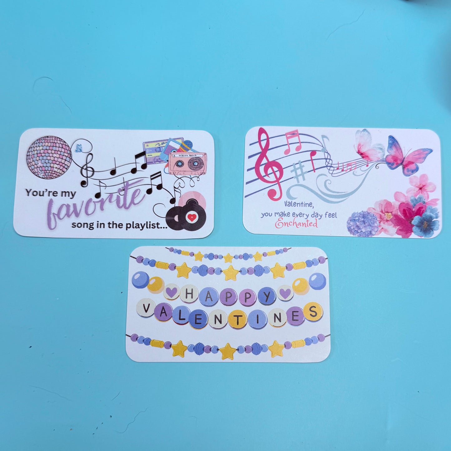 Magical Music Valentines – Friendship Bracelet Card Set, Beaded Gift for Kids, Teens & Friends, Pop Star Vibes, Unique Classroom Cards