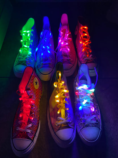 LED Light UP Shoelaces Flashing Nylon Shoe Laces, 48 inch Laces