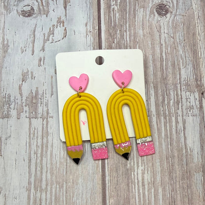 Pencil Dangle Earrings, Teacher Gift Earrings, Back to School Jewelry, Cute Classroom Earrings, Colorful Statement Earrings