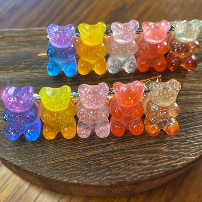 Colorful Gummy Bear Hair Clip, Hair Accessory, Women, Girls, Cute Hair 2 Clip Set, Alligator Clips- Lots of colors!