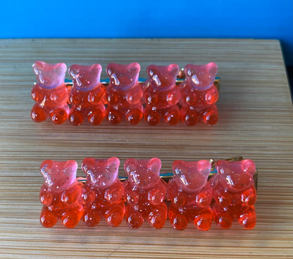 Colorful Gummy Bear Hair Clip, Hair Accessory, Women, Girls, Cute Hair 2 Clip Set, Alligator Clips- Lots of colors!