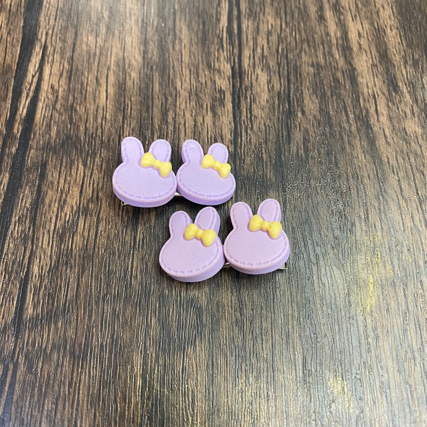 Colorful Mini Pastel Easter Bunny Hairclips, Rabbit Bunny Face with Bow Hair accessory for Easter Basket, Cute Hairclip