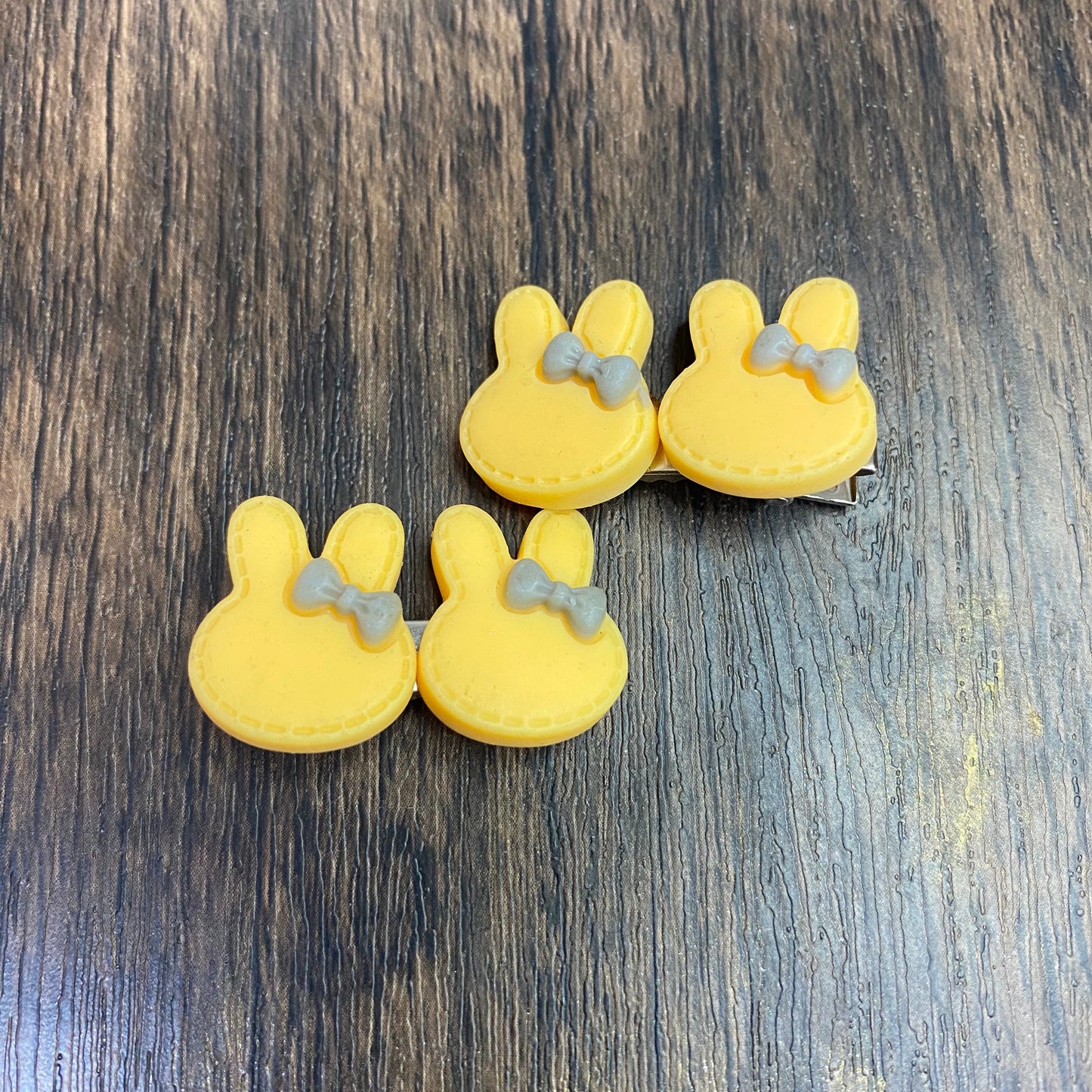 Colorful Mini Pastel Easter Bunny Hairclips, Rabbit Bunny Face with Bow Hair accessory for Easter Basket, Cute Hairclip