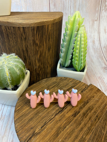 Colorful Polymer Clay Cactus Hair Clips - Trendy and Cute Accessories with a Touch of Arizona