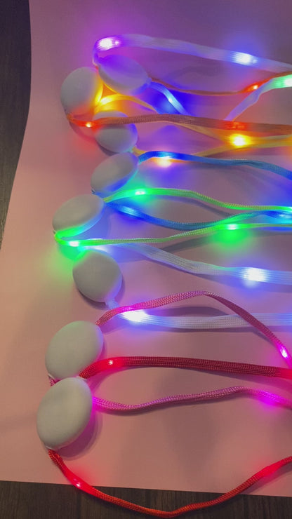 8 pack Light-Up Shoelace Valentine Party Favor, Handmade Valentine Card with LED Shoelace Favors