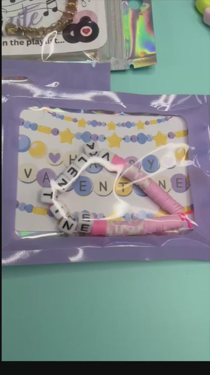 Magical Music Valentines – Friendship Bracelet Card Set, Beaded Gift for Kids, Teens & Friends, Pop Star Vibes, Unique Classroom Cards