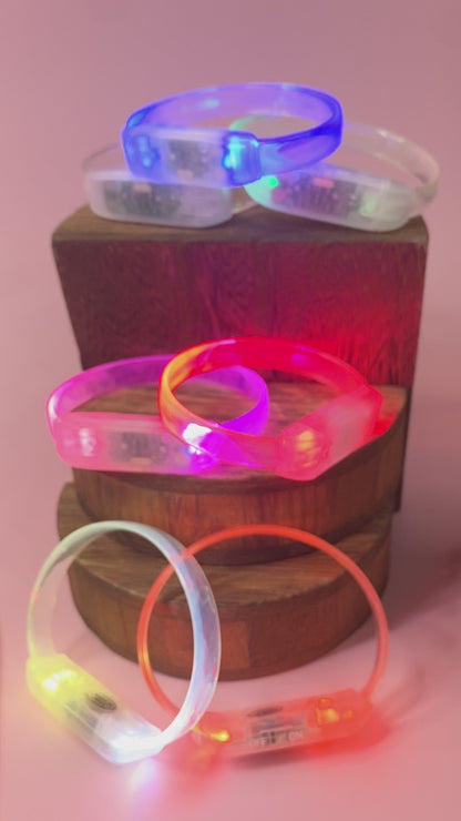 7-pack LED Sound Activated Bracelet Valentine Card and Favor